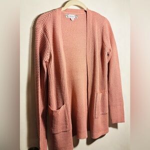 Pink Rose open knit cardigan size S salmon color